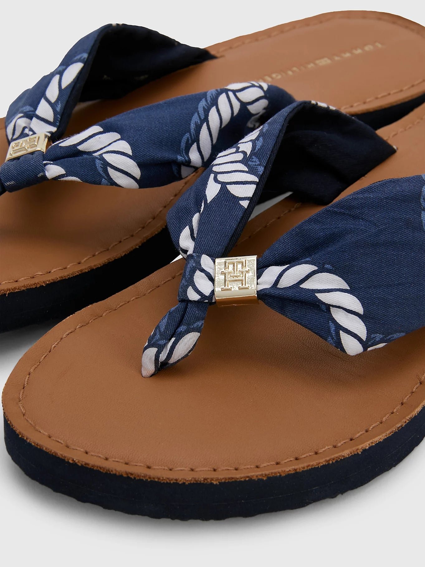 TOMMY HILFIGER Navy Elevated Rope Print Flip Flop