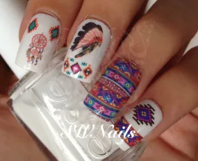 Tribal Aztec Nail Art Dreamcatcher Water Decals Transfers Wraps