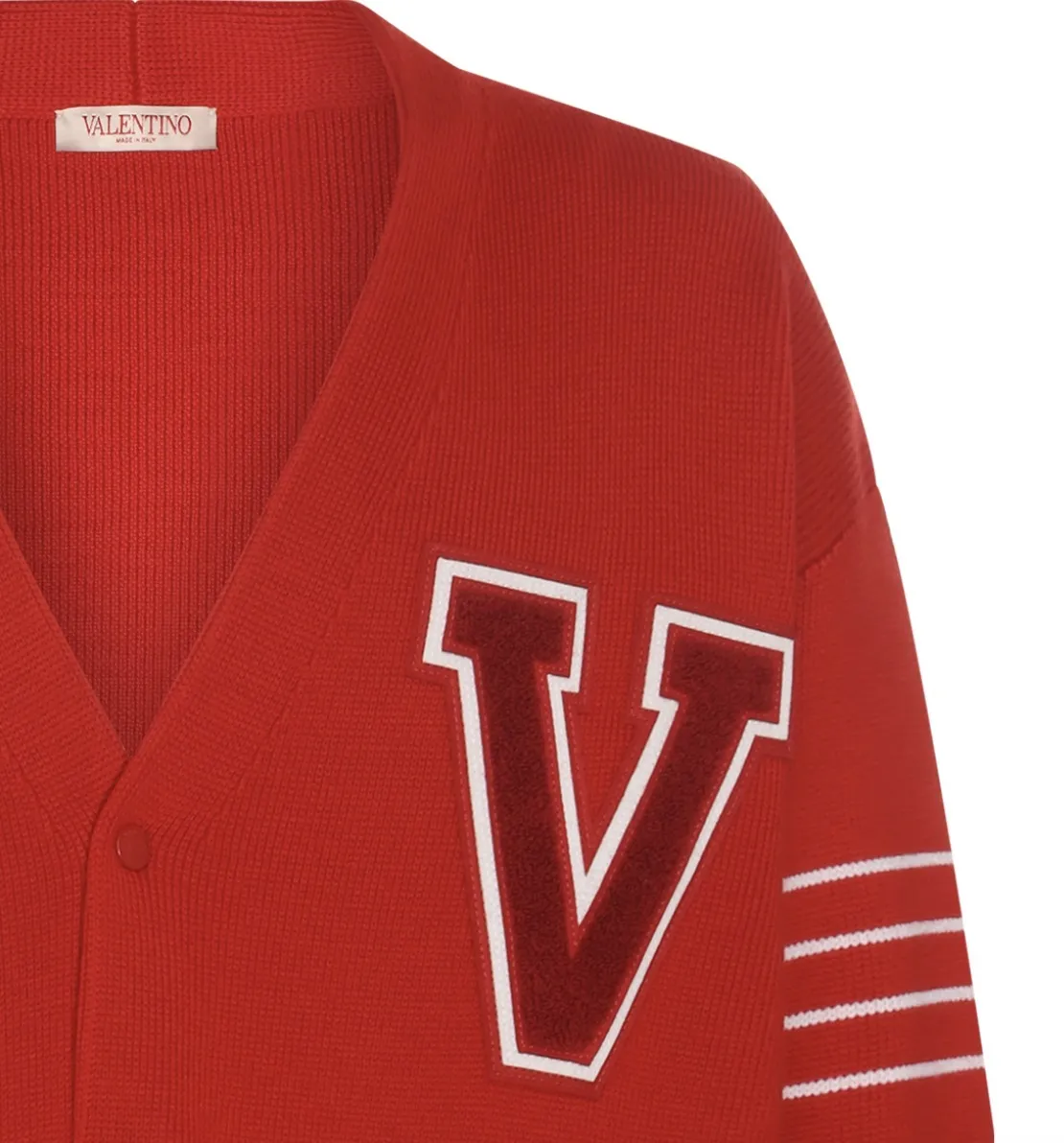 VALENTINO  |Wool Plain Logo Luxury Cardigans