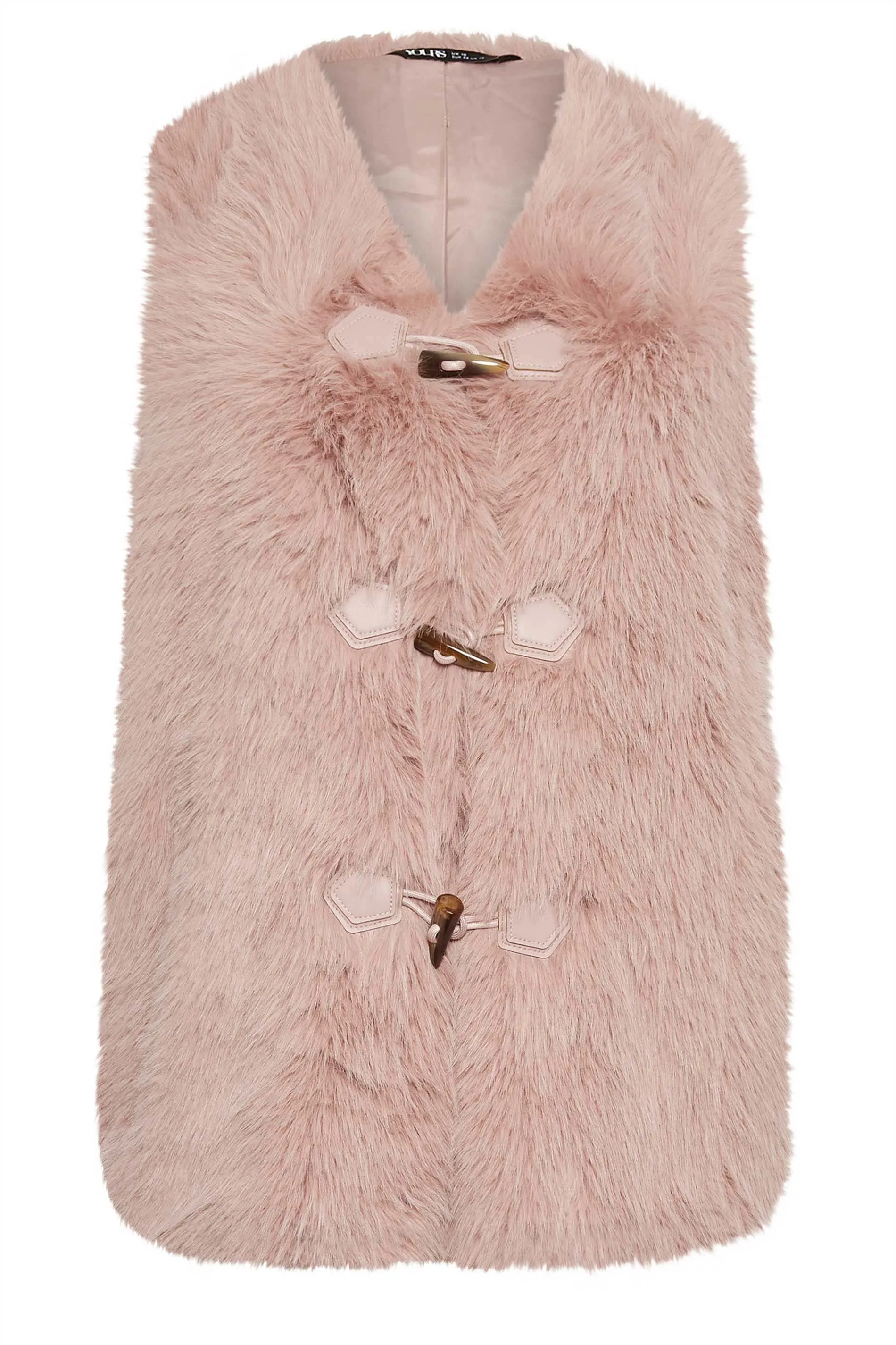 YOURS Curve Pink Faux Fur Gilet